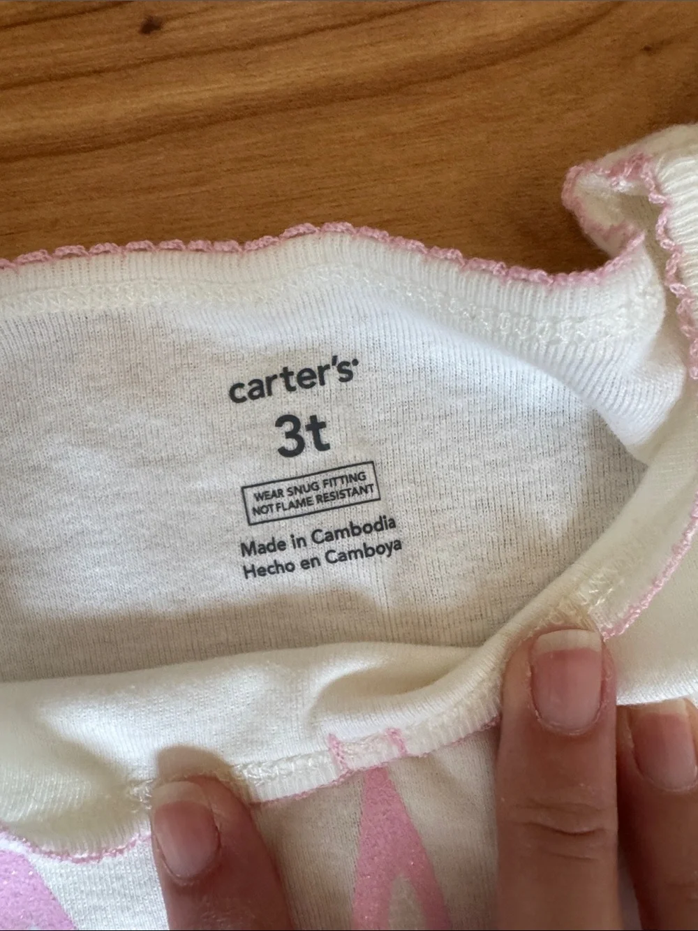 Carter's White Top with Pink Cat Graphic & Pink Cat-Print Pants Pajama Set NWT